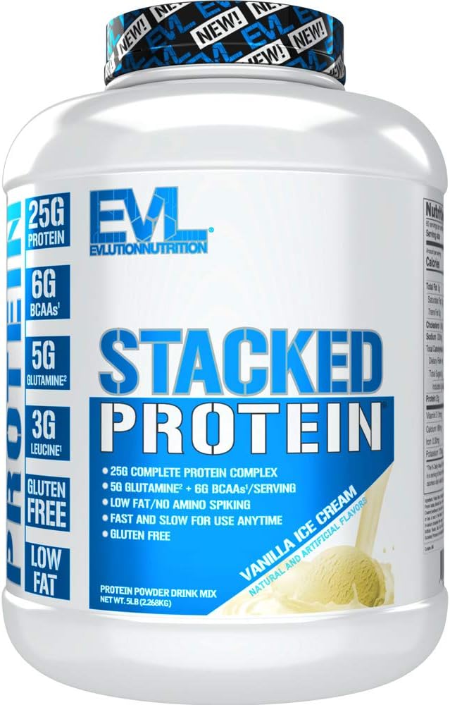 Evlution Beslenme Protein Protein Tozu 25 Grams of Protein, 6 BCAAs 6 Grams ve Glutamine (Vanilla Ice Cream, 5 LB)