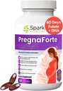 Pregnaforte 1 την ημέρα Προγεννητικές βιταμίνες για τις γυναίκες 2 μήνας: Φολικό οξύ, ιχθυέλαιο Ωμέγα 3 DHA/EPA, βιταμίνη D3, B6, Vitmain B12, C, E, ασβέστιο, σίδηρος, μαγνήσιο, ψευδάργυρος συμπλήρωμα FSA HSA eligble πολυβιταμίνη