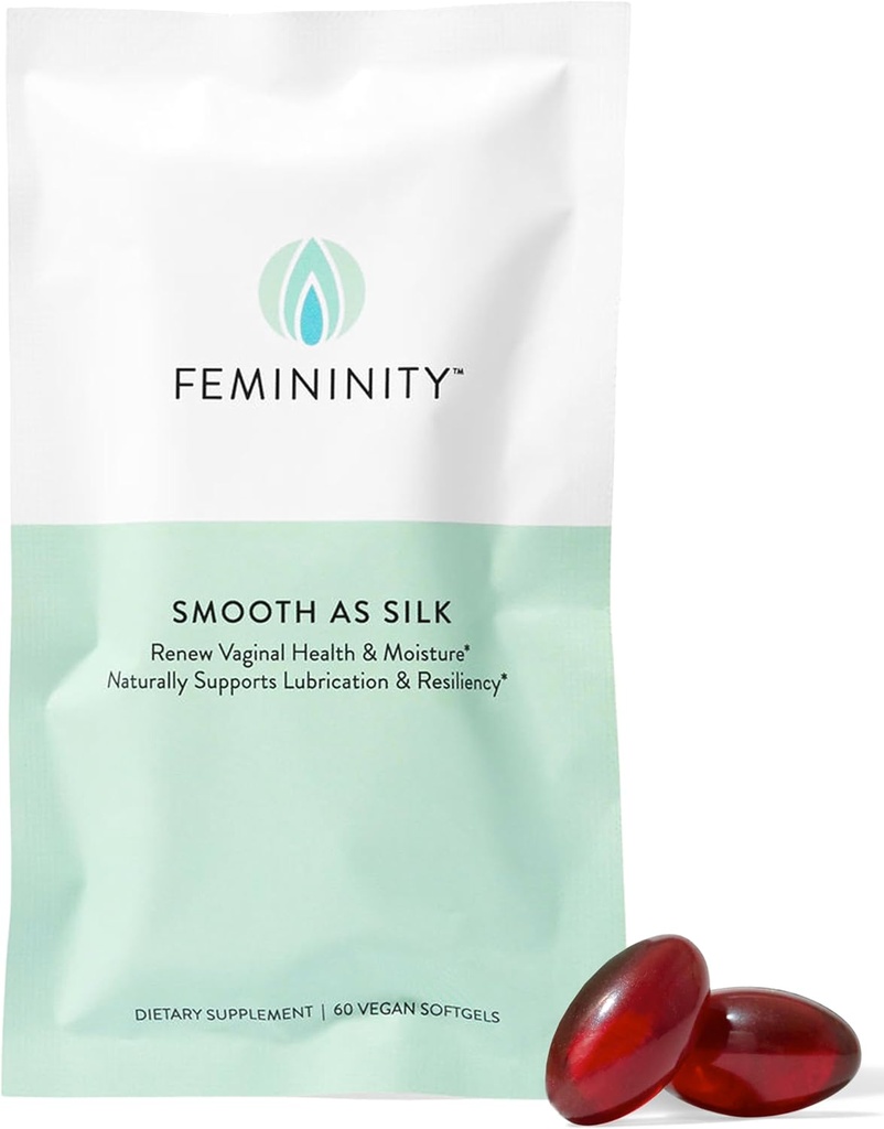 Femininity Smooth as Silk 30-Day Refill for Vaginal Kuruness (60 Softgels) – Sea Buckthorn Oil with 365 mg Omega 7 + Omega 3 ve Omega 9