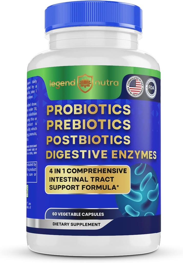 Προβιοτικά Πρεβιοτικά Μεταβιοτικά Digestive Enzymes 4 σε 1 Formula 60 Count (Pack of 1)