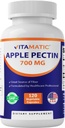 Vitamatic Apple Pectin 700 mg - Şişe Doğal Diyet Fiber Supplement başına 120 Vejetaryen Capsules - Destekler Digestive Health & Regularity*