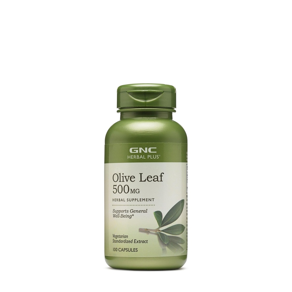 GNC Herbal Plus Olive Leaf 500mg συμπλήρωμα, χορτοφάγοι, υποστηρίζει γενική ευεξία, 100 υπηρεσίες