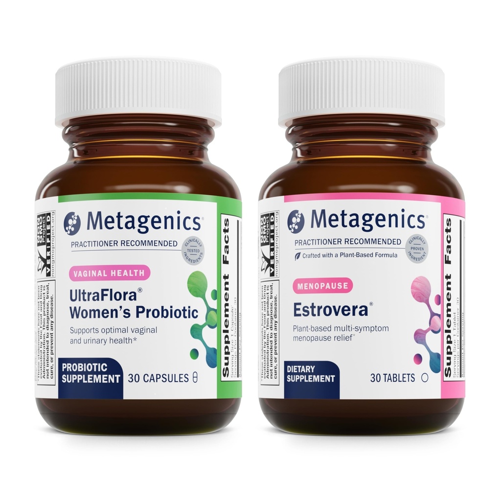 Metagenics Sche - UltraFlora Women's & Herhness Estrovera - 30 UltraFlora Women's for Vaginal Health - 30 Tabletler için Estrovera'nın 30 Tabletleri