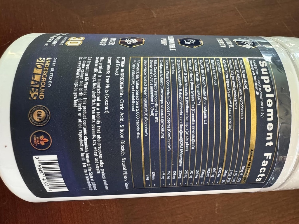 Yeraltı Biyo Laboratuvarları Panda Supps Fierce: Zero Yapay Malzemeler ve 300 mg Doğal Kaynaklanan Caffeine for Clean Energy and Focus (30 hizmet)(Fierce Berry)