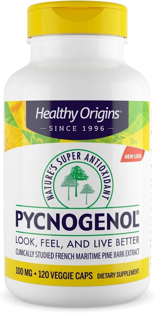 Sağlıklı Origins Pycnogenol 100 mg ( Super Antioksi, Non-GMO, Gluten Free, Cardiovascular Support), 120 Veggie Caps
