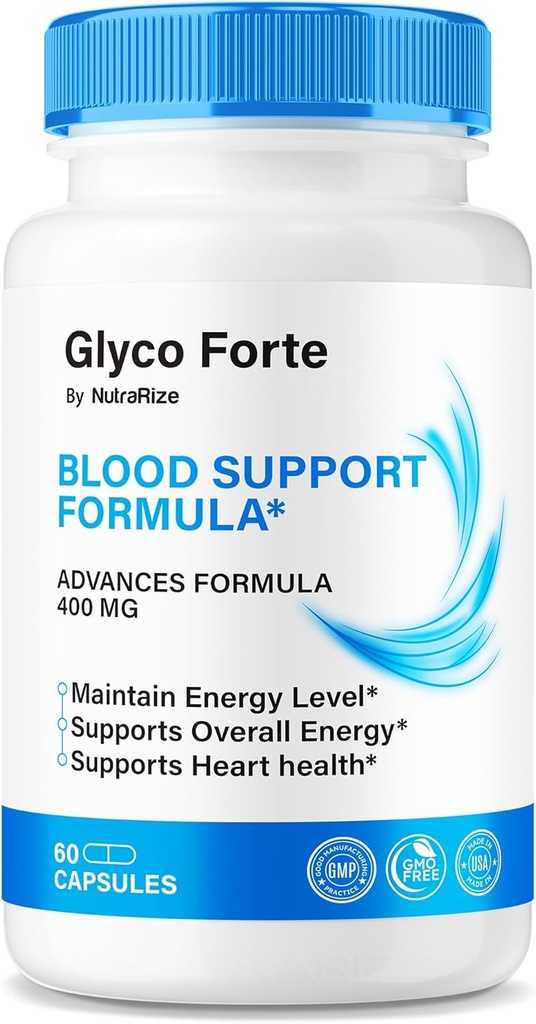 Glyco Forte Capsules, Resmi GlycoForte to maintain General Health, All Natural Formula to Support Blood Circulation, Premium Glyco Forte Pastillas Review (60 Capsules)
