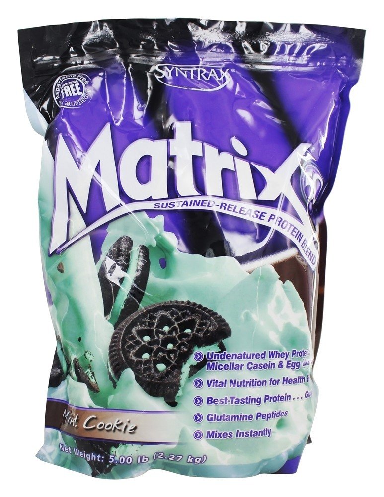 Syntrax Beslenme Matrix Protein Toz, Sustained-Release Mix, Mint Cookie, 5 lbs. Gerçek Cookie