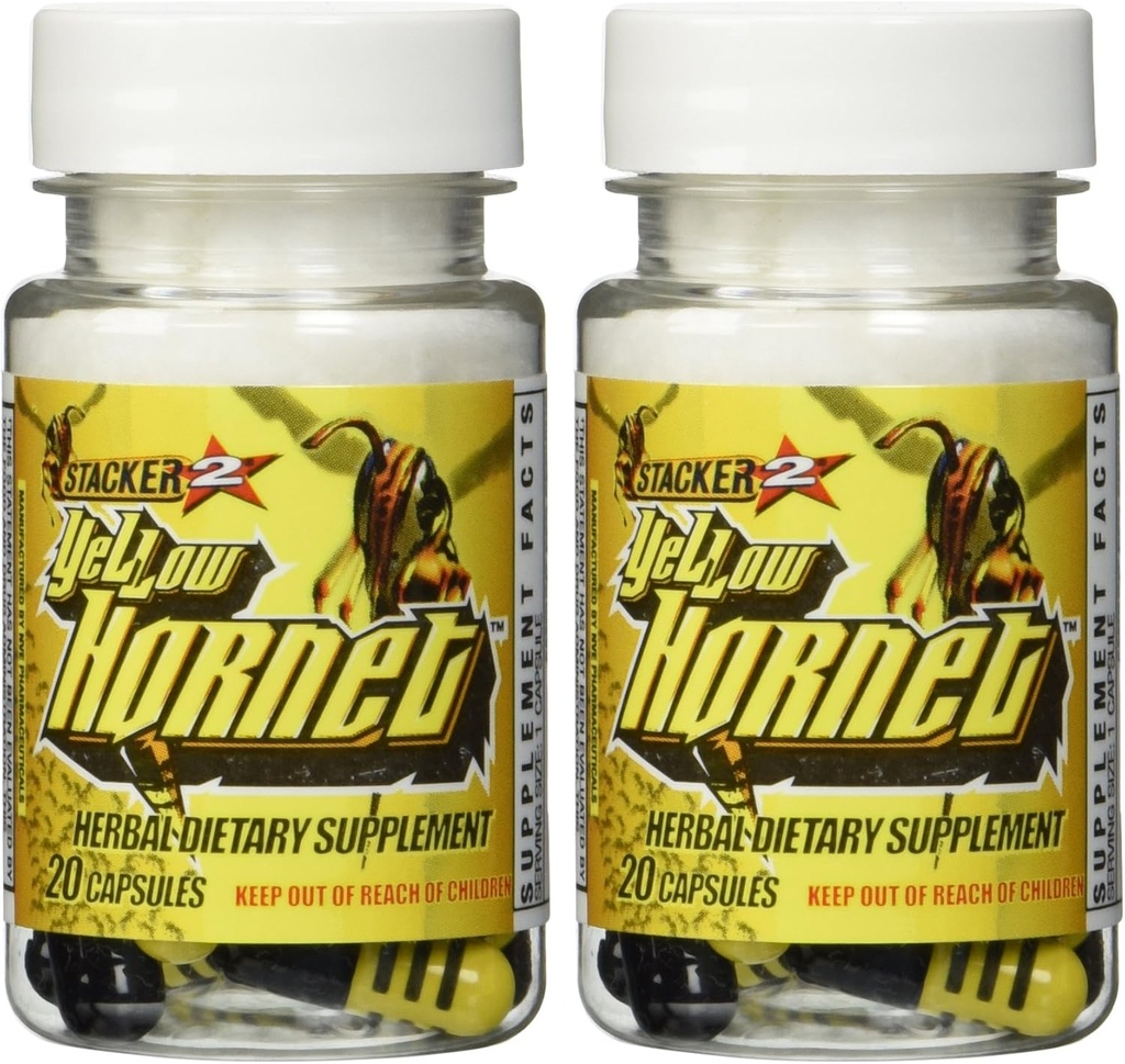 2 Sarı Hornet Ephedra Ücretsiz - 2 Şişe - 40 Capsules