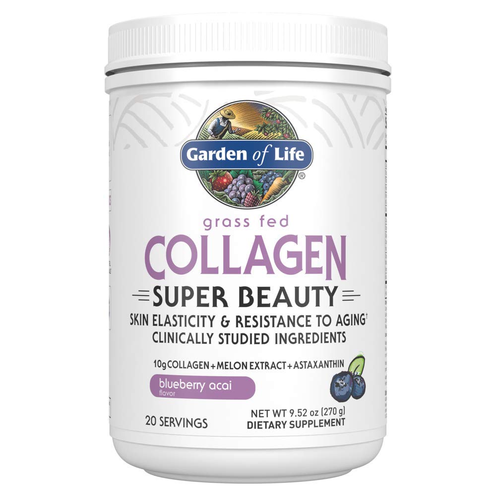 Life Grass Fed Collagen Super Beauty Toz - Blueberry Acai, 20 Hizmet, Kadınlar için Skin Saç Nails Ortakları, Collagen Peptides Toz + Protein Supplements