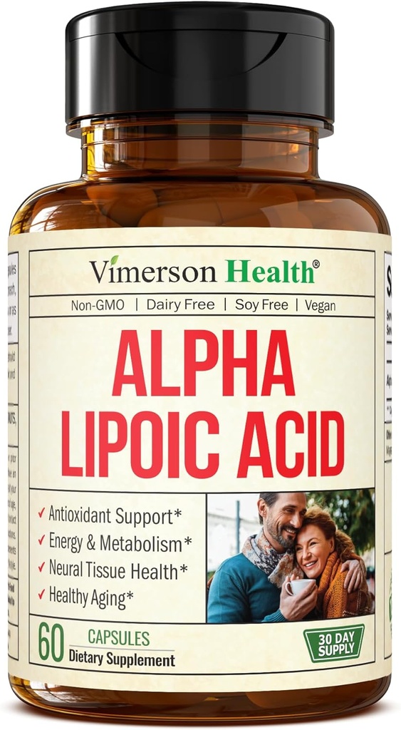 Alfa Lipoic Asit – Yüksek Potency 650 mg ALA Supplement for Nerve and Brain Health, Antioksi Support and Health Aging Aid – Vegan & Non-GMO – Alfa Lipoic Acid 600 mg – 60 Capsules
