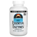 Source Naturals Essential Enzymes 500 mg Bio-Aligned multiple Supplement Herbal Defense for Digestion, Gas & Constipation Relief & Daily Digestive Health - Güçlü Immune System Support - 120 VegiCaps