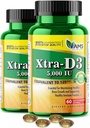 Amerika Medic & Science Xtra D3 Vitamin D 5000 IU (125 mcg)C delükciferol Supplement for Men & Women (120Easy to Swallow Softgels) 2pack|En iyi Bone,Heart Health,Immune System Support,Lung Functionol Supplement for Men & Women (120Easy to Swallow Softgels) 2pack|En İyi,Heart Health,Immune System Support,Lung Function
