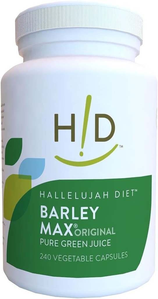 Hallelujah Diet Organic Barleymax - Barley and Alfalfa Vegetable Capsules (240 Capsules, 30 Day Supply)
