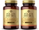 Solgar Folate 1000 mcg - 120 Tablet, 2 Pack - 1000 mcg Bio-Active Metafolin - Vegan, Gluten Free, Dairy Free, Kosher - 240 Toplam Hizmetler