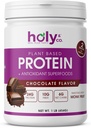 Kutsal & Co. Plant Based Protein Blend Shake, Gluten Free Chocolate Flavored, Kosher, Erkekler ve Kadınlar için, 2 Milyar Probiyotikler, Monk Meyve Şeker- 16 oz (1 LB)