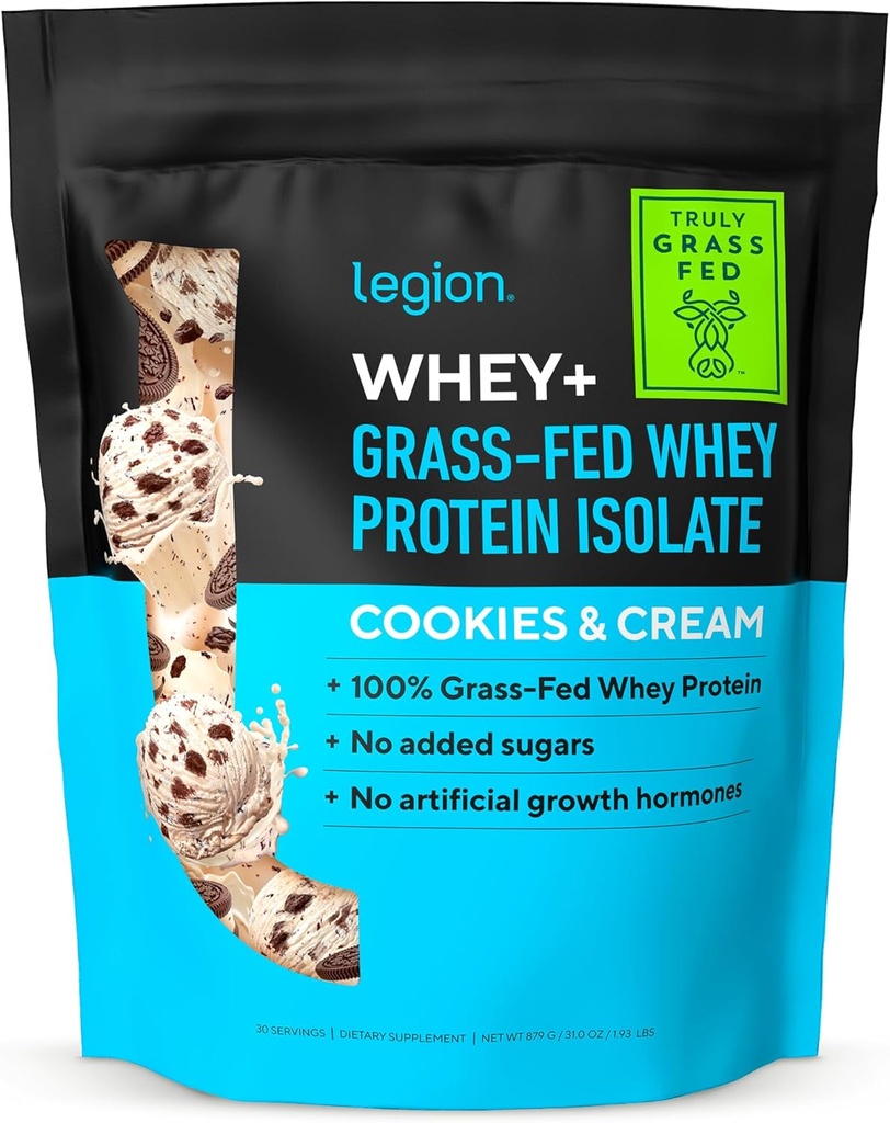 LEGION Whey+ Protein Whey Isolate from Grass Fed İneks - Whey Protein Isolate Toz Low Calorie, Non-GMO, Sugar Free, Lactose and Gluten Free, All Natural Protein Toz for Men & Women, 30 Servisler
