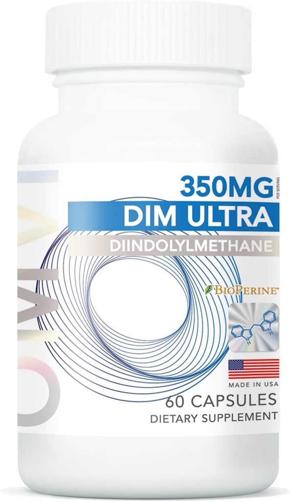 Omvi Formulas DIM Ultra 350 mg 60 Capsules with Broccoli Extract, BioPerine