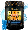 ALPHA LION Superhuman Burn – 1 Metabolism ATM Pre Workout and Thermogenic Fat Burner for Men – Appetite Suppressant and Kilo Kaybı Supplement (21 Hizmetler, Blue Gummy Bear Flavor)
