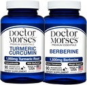 Doktor Morse'nin Turmeric Curcumin 1950 mg & Berberine 1500 mg - Ortak Destek, Sağlıklı Metabolism ve BioPerine & Ceylon Cinnamon, FDA-Registered 90 Capsules