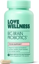 Love Wellness Big Brain Probiyotiks | Nootropics Brain Support Supplement | Beyin Supplements for Memory and Focus | Ruh Clarity & Mood | Organik Reishi, Chaga, & Lions Mane | 30 Count