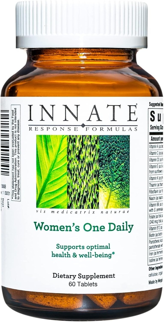 Innate Response Formulas Women's One Daily - Daily Multivitamin for Women - Supports Optimal Health and Well-Being - Vegetarian, Non-GMO, and Kosher - 9 Food Allergens olmadan - 60 Tabletler