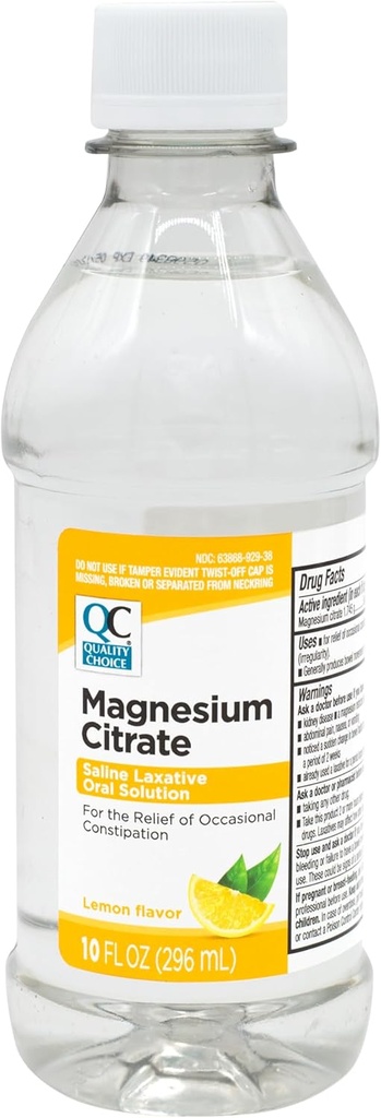 Kalite Seçim Magnezyum Citrate Oral Çözüm, 10oz - Lemon Flavored Saline Laxative, Supplement for Occasional Constipation Relief, Mag Citrate is a Gentle and effective Laxative for Regularity
