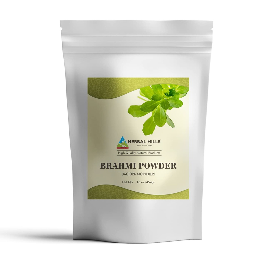 HERBAL HILLS Brahmi Toz Bacopa Monnieri Saç Bakımı 1 Pound | 16 oz Pack of 1 (16 Ounce Pack of 1)