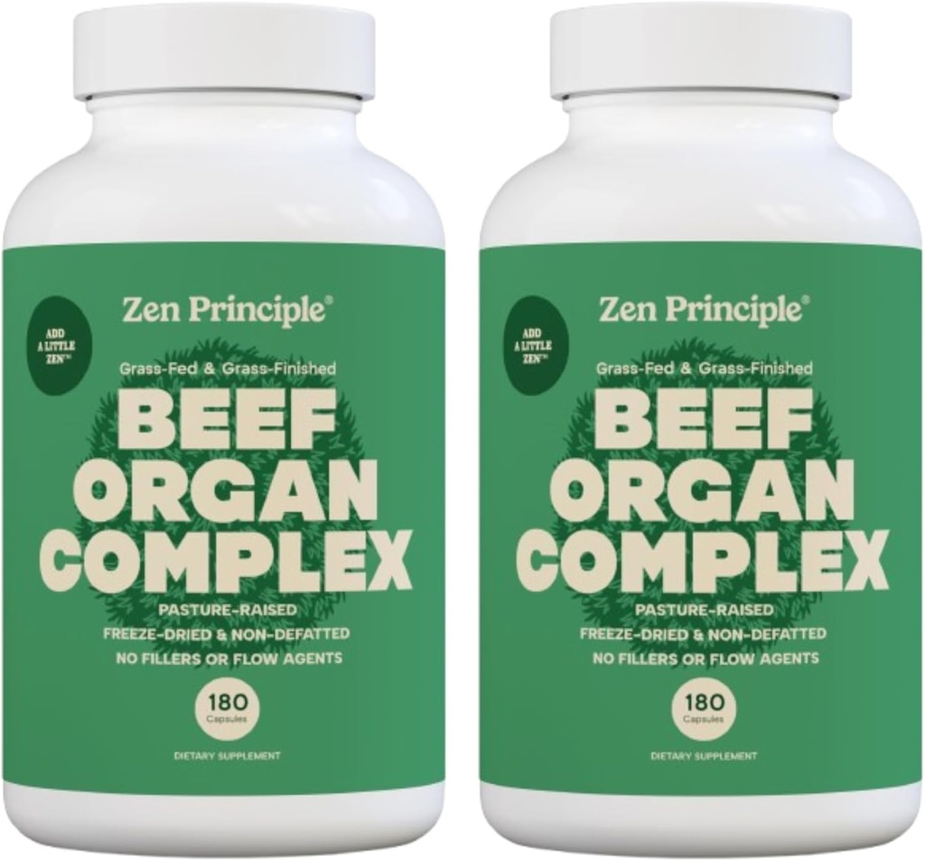 Zen Αρχή Grass Fed Beef Organs Supplement – Αποξηραμένο συκώτι, καρδιά, νεφρό, πάγκρεας, σπλήνας, ενδοτερίνη & τρίποδα / Stomach – Grass-Fed & Grass-Finished on the Natural Pastures of New Zealand 2-Pack