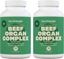 Zen Principles Grass Fed Beef Organs Supplement – Desiccated Liver, Heart, Kidney, Pancreas, Spleen, Intestine & Tripe/Stomach – Grass-Fed & Grass-Finished 2Pack
