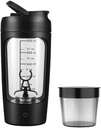 Elektrikli Portatif Protein Shaker Şişe for Smooth Blends | w/FREE PROTEIN POWDER CUP | Premium Şişe Tritan'dan Yapıldı – BPA Free | 650 ml | Isıtma | GYM & Sports Enthusiast için. (Black)