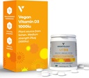 Chewable Vitamin D3 Tablets – High Strength 62.5µg 2,500IU Vitamin D3 Cholecalciferol – Vegan Gluten Free VIT D3 Vitamin Supplements (60Ct)