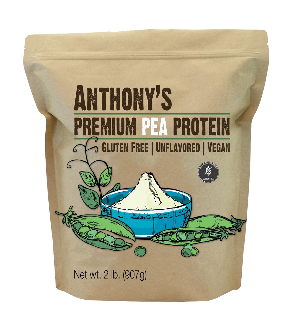 Anthony'nin Premium Pea proteini, 2 lb, Plantive, Gluten Free, Unflavored, Vegan, Keto Friendly, Peas