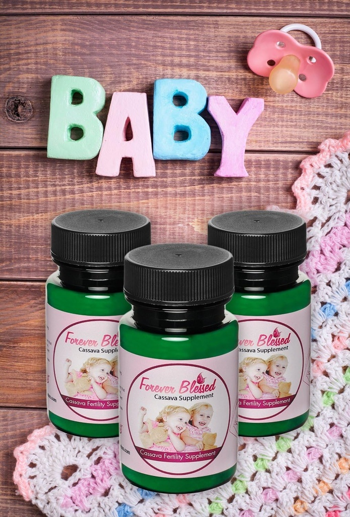 (3 ay Supply) Cassava Root - Fertness Supplement for Twins - Doğal bir Hamilelik için Vitamin -