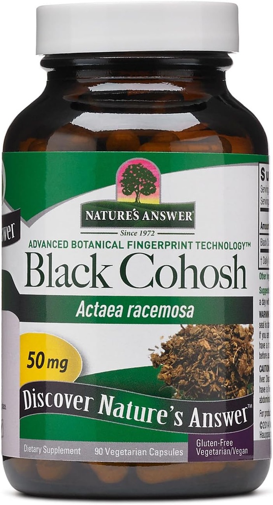 Doğalar Siyah Cohosh Root Toz 50mg 90 Vegetarian Capsules | Menopausal Support | Hot Flash Relief | Fertility