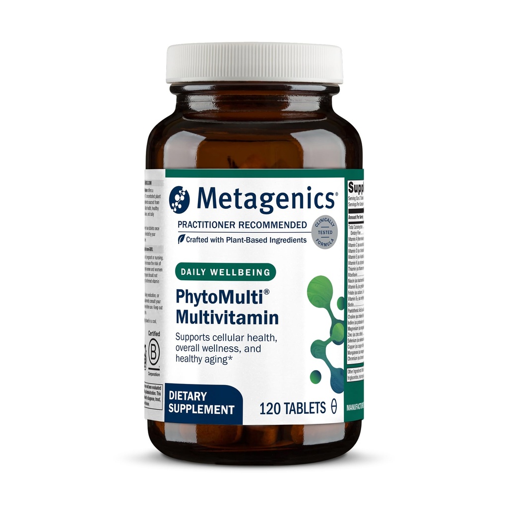 Metagenics Phyto Multivitamin - Sağlıklı Ağlama, Hücre Sağlığı ve Genel Sağlık - Erkekler ve Kadınlar için - 20 Temel Vitaminler ve Mineraller - Vitamin B6, Lutein & çinko ile - 120 Tablet