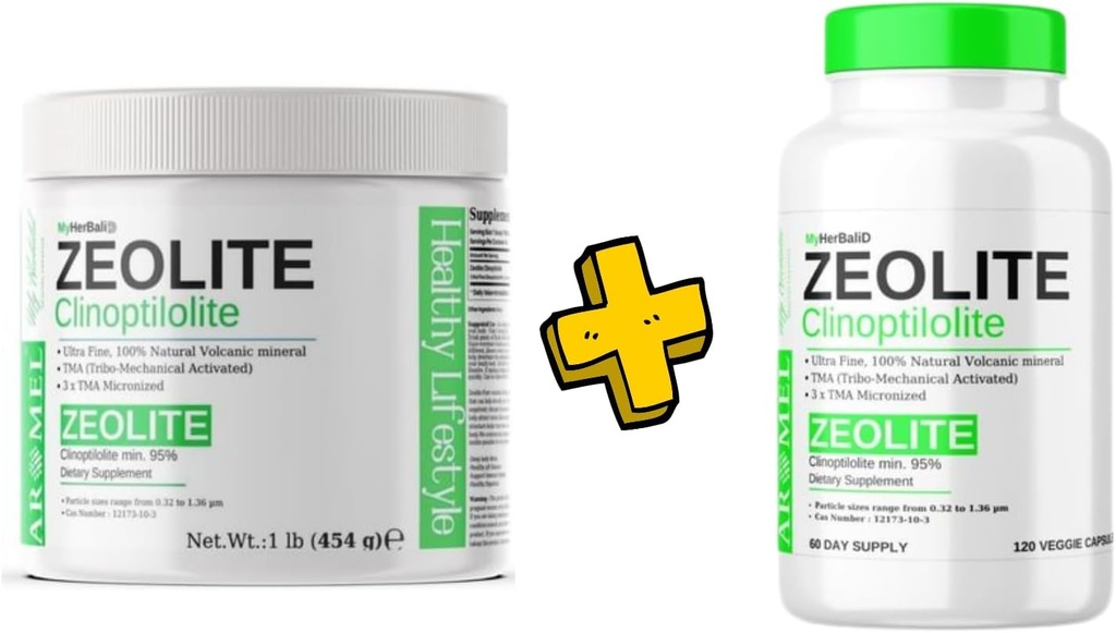 Zeolit Toz | 1 Pound +Zeolite Toz 120 Capsules