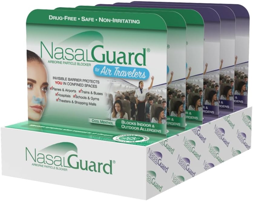 Airborne Parçacık Blocker Nasal Gel Air Travelers - Drug-Free, Non-irritating, Non-drowsy, Airplane Travel Onaylandı - 150'den fazla Uygulama (Mixed, 3g, Pack of 6)