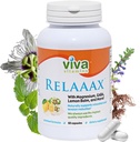 Relaaax - με μαγνήσιο, GABA, L-Θεανίνη, λεμονιού, υποστηρίζει διάθεση, χαλάρωση, ένταση, βοηθά στην επίτευξη ηρεμίας και χαλάρωσης μυαλό, μη GMO, Vegan, 60 Caps