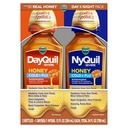 VICKS DayQuil & NyQuil SEVERE Honey Flavor Co-Pack, Cold & Flu Medicine, Relieves Headache, Fever, Sore Throat, Minor Aches & Pains, Nasal Congestion, Sinus Baskısı, 2x12oz ve Cough, 2x12oz