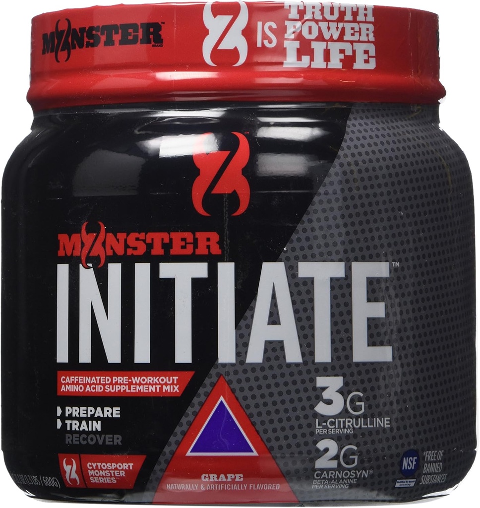 Cytosport Monster Initiate Nutritional Drink, Pre Workout Toz, Grape Flavored, 600 Gram (30 hizmet)