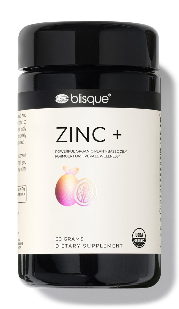 Blisque – Organik çinko Supplement, Guava Leaf'den Kaynaklandı | Immune Support, Defense and Boost | Ashwagandha, Aloe Vera, Ginger ve Turmeric | Vegan | Toz | 60 Grams