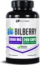 Healthfare Bilberry Supplement for Eyes | 5000 mg Extract | Vision & Eye Health Support | Antioksi Support | 200 Vegan Capsules | Ekstra Kuvvet | ABD'de Yapılacaklar |