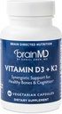 BRAINMD Vitamin D3 + K2-60 Capsules - Sağlıklı Bones & Cognition - Gluten Free - 60 Hizmetler