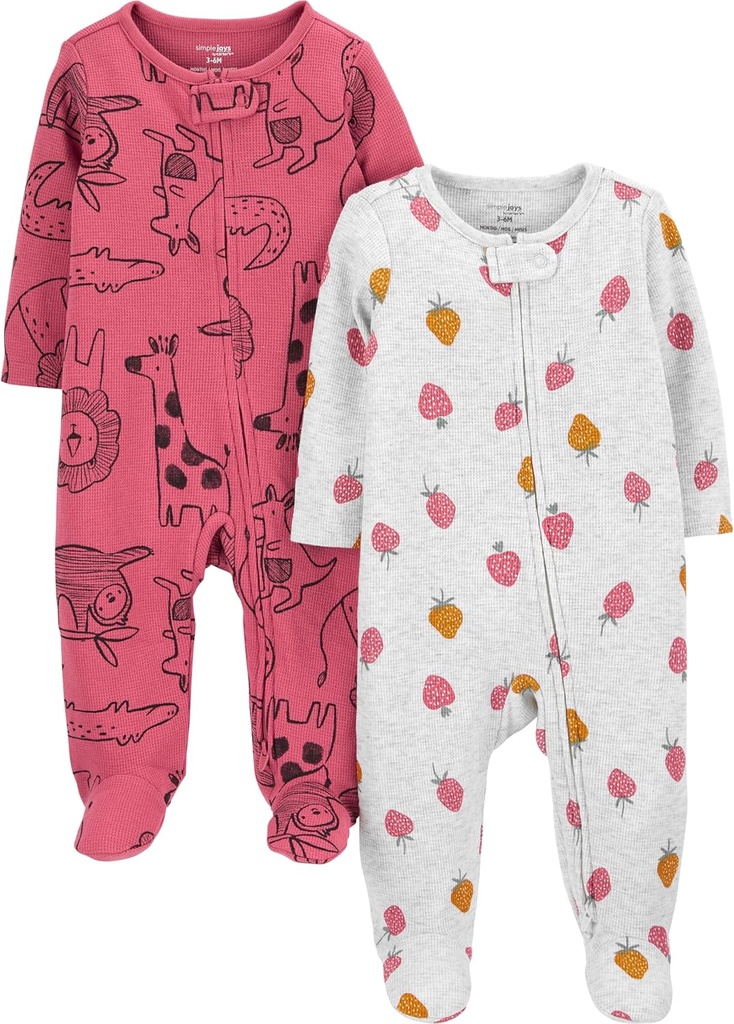 Carter'ın bebekleri tarafından Basit Joys 2way Zip Thermal Footed Sleep and Play, Pack of 2