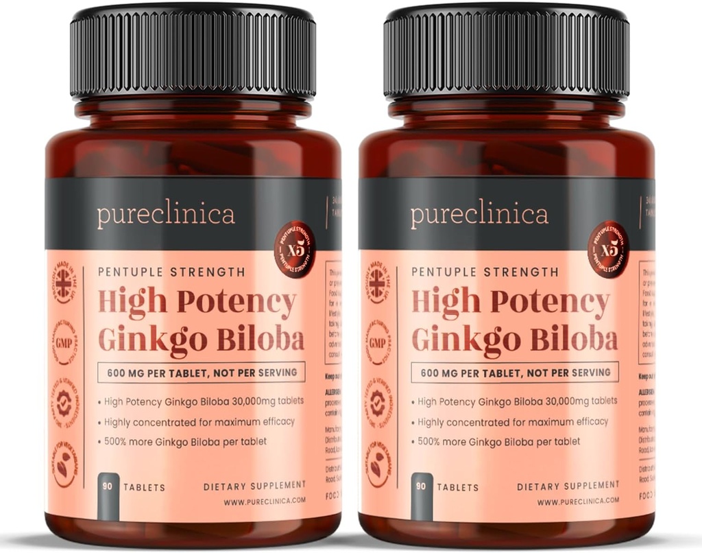 Safclinica High Potency Ginkgo Biloba 30.000mg x 180 Tablet (290 şişe) - 6 Ay Supply - 5 Times The Strength of Competitor Products