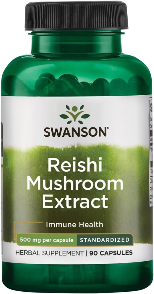 Swanson Reishi Mushroom Extract 500 Milligrams 90 Capsules