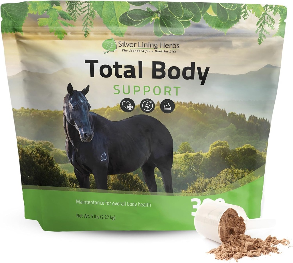 Silver Lining Herbs Total Body Horse Supplements Toz for mental & Genel Sağlık - Atlar için Daha İyi Skin & Sağlıklı Önleme - Doğal Herbal Equinity Horse Supplement - 5 lb Bag Bag