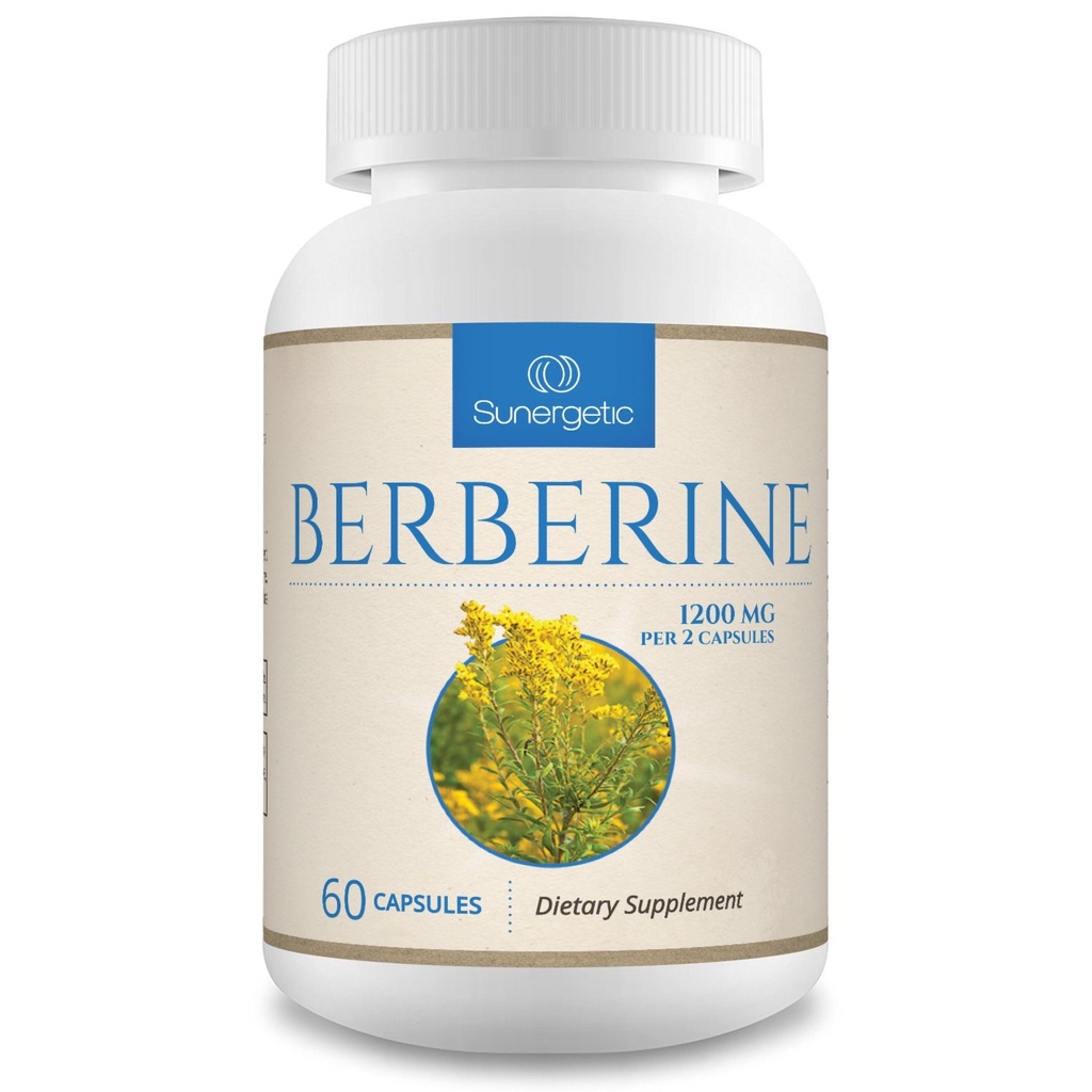 Συμπλήρωμα βερβερίνης sunergetic Premium - 1200mg ανά υπηρεσία - συμπλήρωμα βερβερίνης HCL μη ΓΤΟ - Ανοσοποιητική υποστήριξη- 60 κάψουλες
