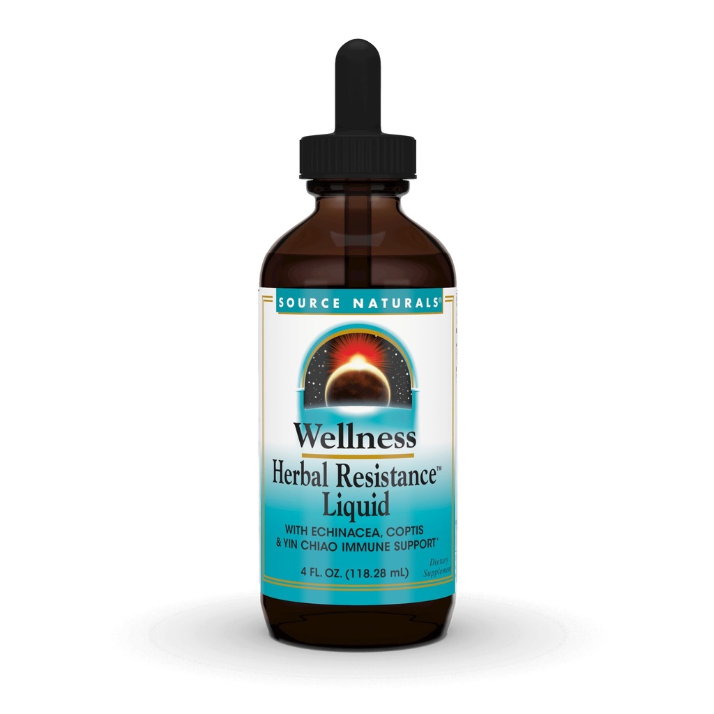 Source Naturals Wellness Herbal Direnişi Sıvı Immune Defense Supplement ve Echinacea, Elderberry ve Yin Chiao - 4 Akışkan Oz
