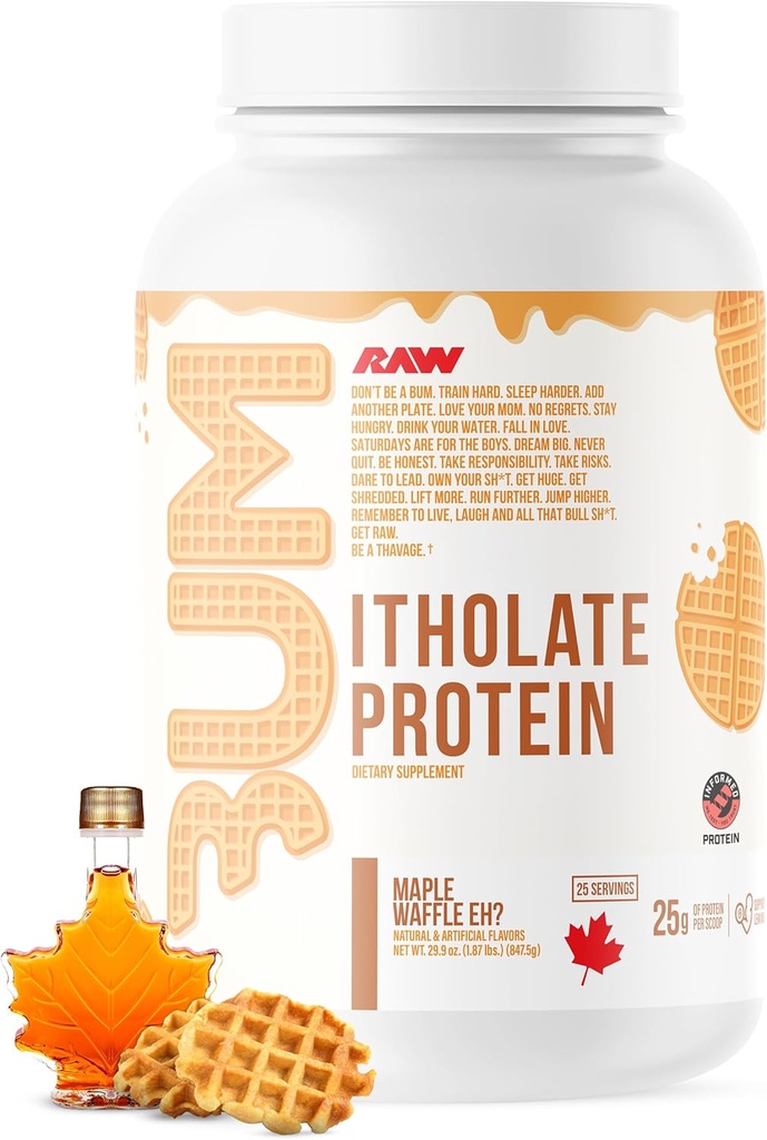 RAW Whey Isolate Protein Powder, Maple Waffle Eh? (CBUM Itholate) - 100% Grass-Fed Sports Nutrition Powder για την ανάπτυξη των μυών & την αποκατάσταση - χαμηλή λιπαρά, χαμηλή υδατανθράκων, φυσικά αρωματισμένο - 25 εξυπηρετούν